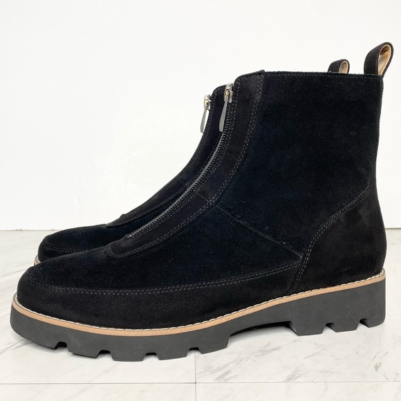 Vionic Estilo Black Suede Front Zip Bootie 7